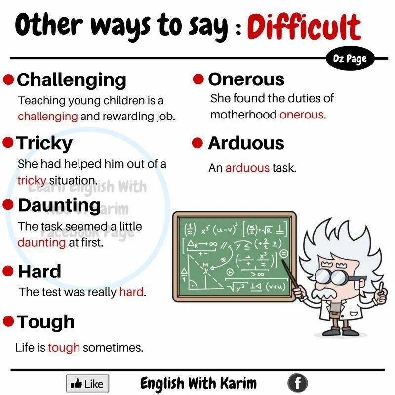 It is difficult to say. Other ways to say. Ways to say difficult. Difficult Grammar. Difficult English Words.