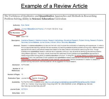 Definition Essay: Peer reviewed journal article example.