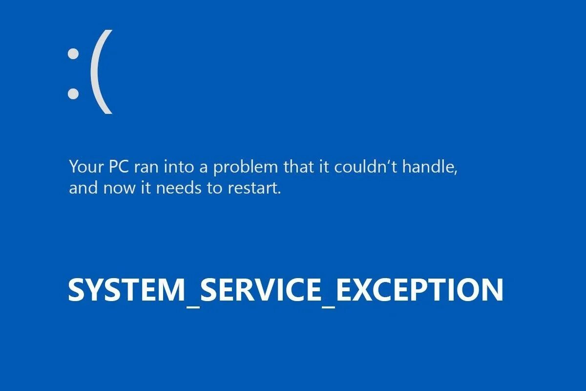 В останавливается системы. Ошибка System service exception. Код ошибки service exception System. Экран смерти. Синий экран System service exception.