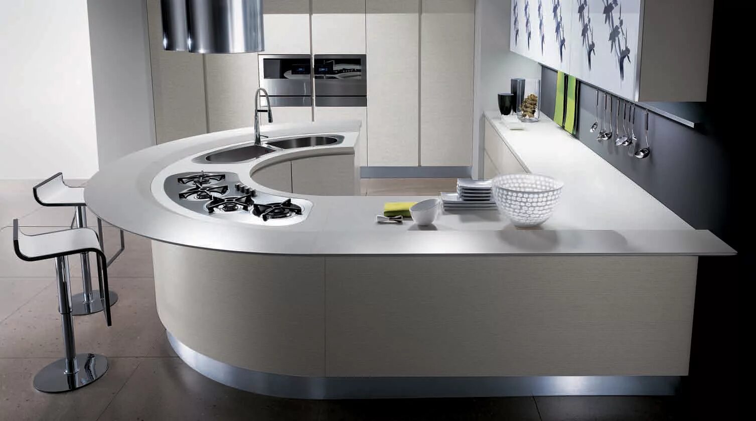Круглая кухня фото Curvas! Luxury kitchen design islands, Kitchen furniture design, Modern kitchen