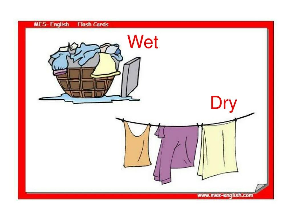 Flash на английском. Wet Dry. Wet and Dry for Kids. Wet Flashcard. Wet Dry Flashcards.
