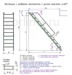 Угол наклона 60