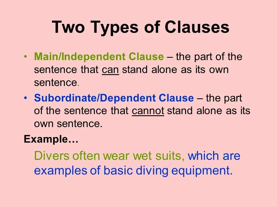 Subordinate Clause в английском. Types of subordinate Clauses. Clause Types of the sentences. Main and subordinate Clauses.