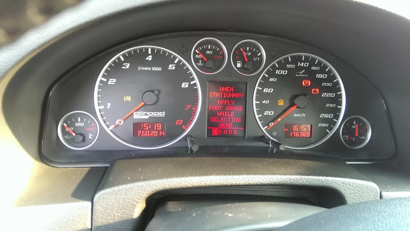 When stationary apply foot brake while selecting