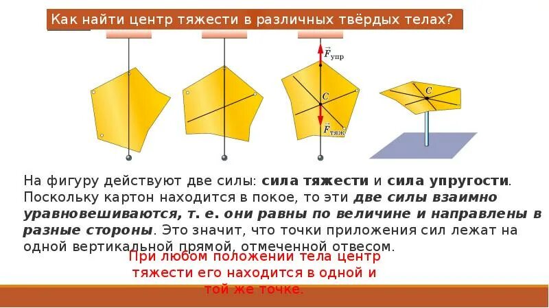 Как найти центр тяжести тела. Центр тяжести в различных твердых телах. центр тяжести фигуры неправильной формы. тела неправильной формы для физики. центр тяжести презентация.