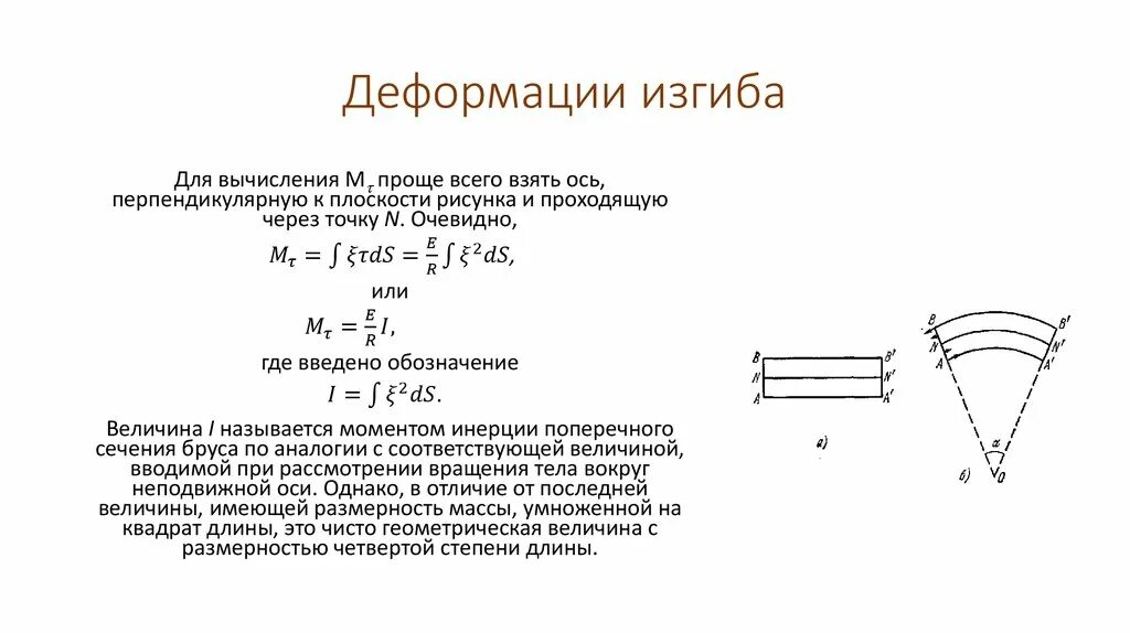 Линейная деформация при изгибе формула. Деформация при поперечном изгибе. Относительные продольные деформации при изгибе. Деформация изгиба схема.