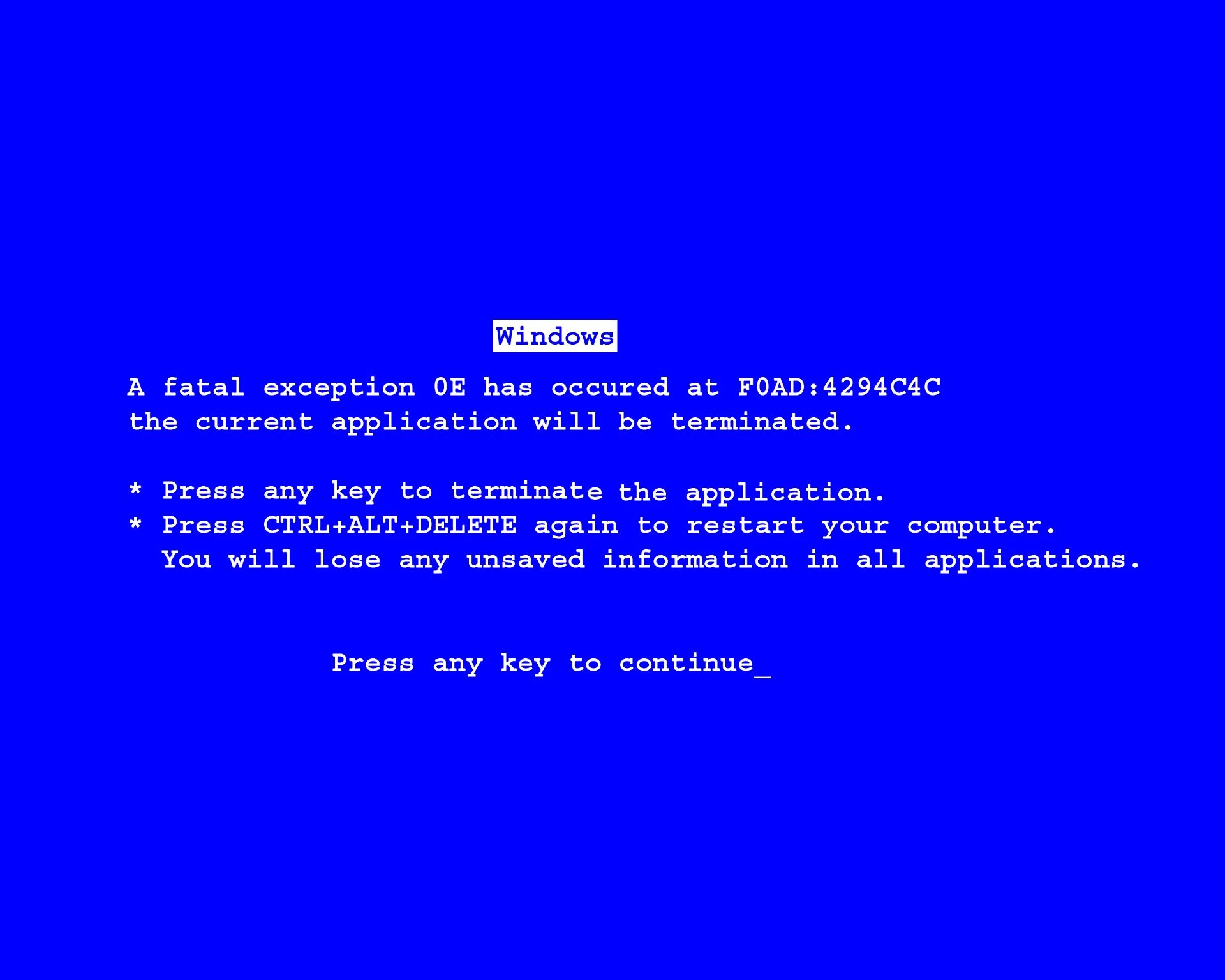 Scratch windows error. Scratch windows error