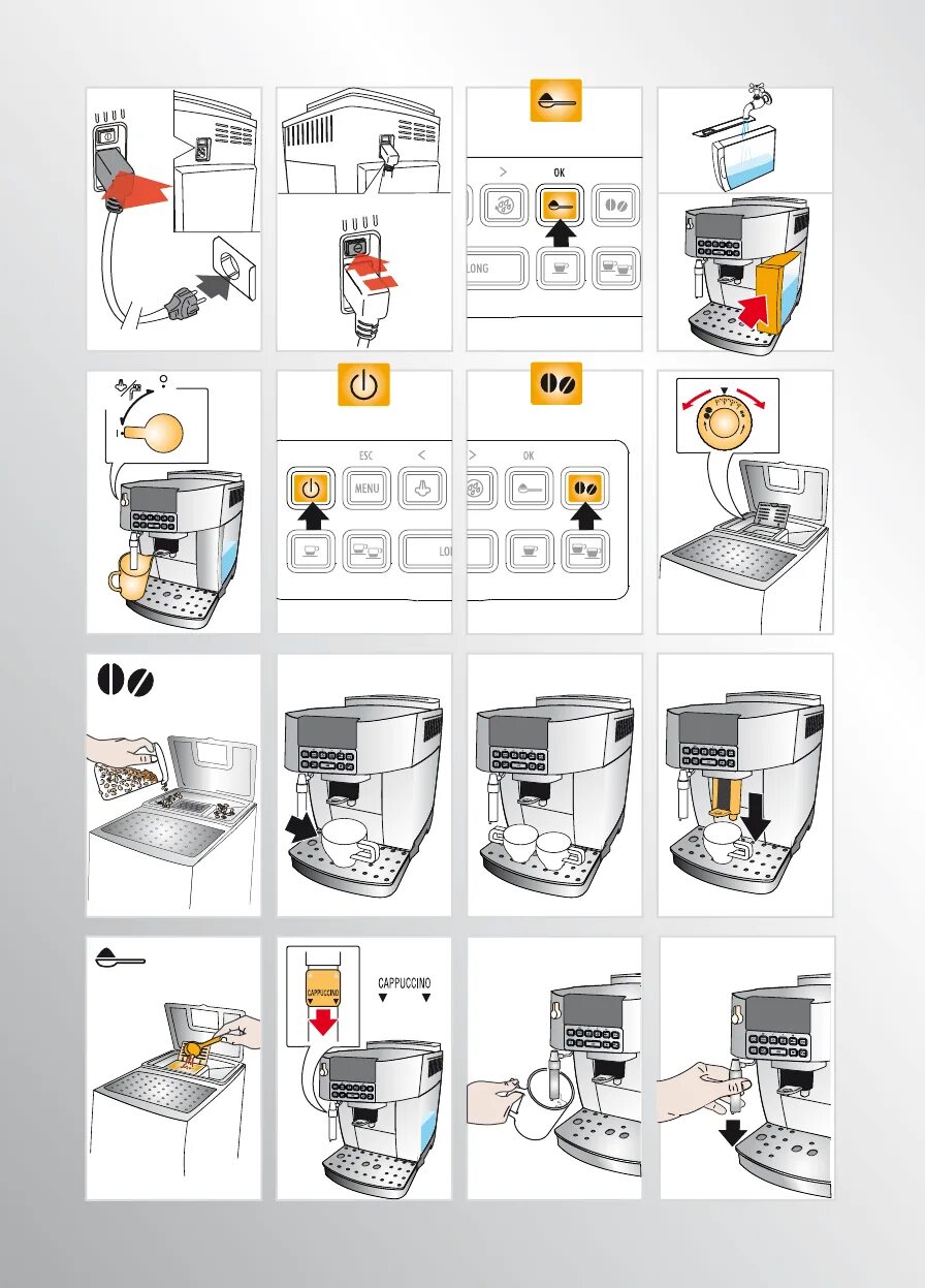 Magnifica s инструкция. Знаки на кофемашине Delonghi magnifica. Схема кофемашины Delonghi magnifica s. Индикатор кофемашины Делонги Магнифика Smart.