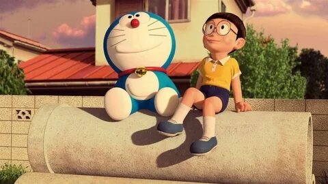 Download Cute Nobita And Doraemon Sitting On Pipes Wallpaper | Wallpapers.c...