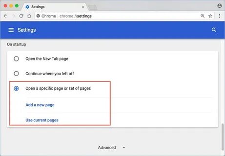 Chrome set setting