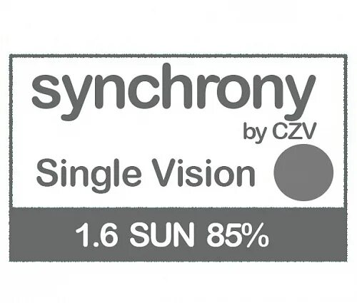 Single vision. Synchrony Single Vision Sun 1.5 Grey 85%. Synchrony линзы. Synchrony линзы очковые. Линзы Synchrony Sun.