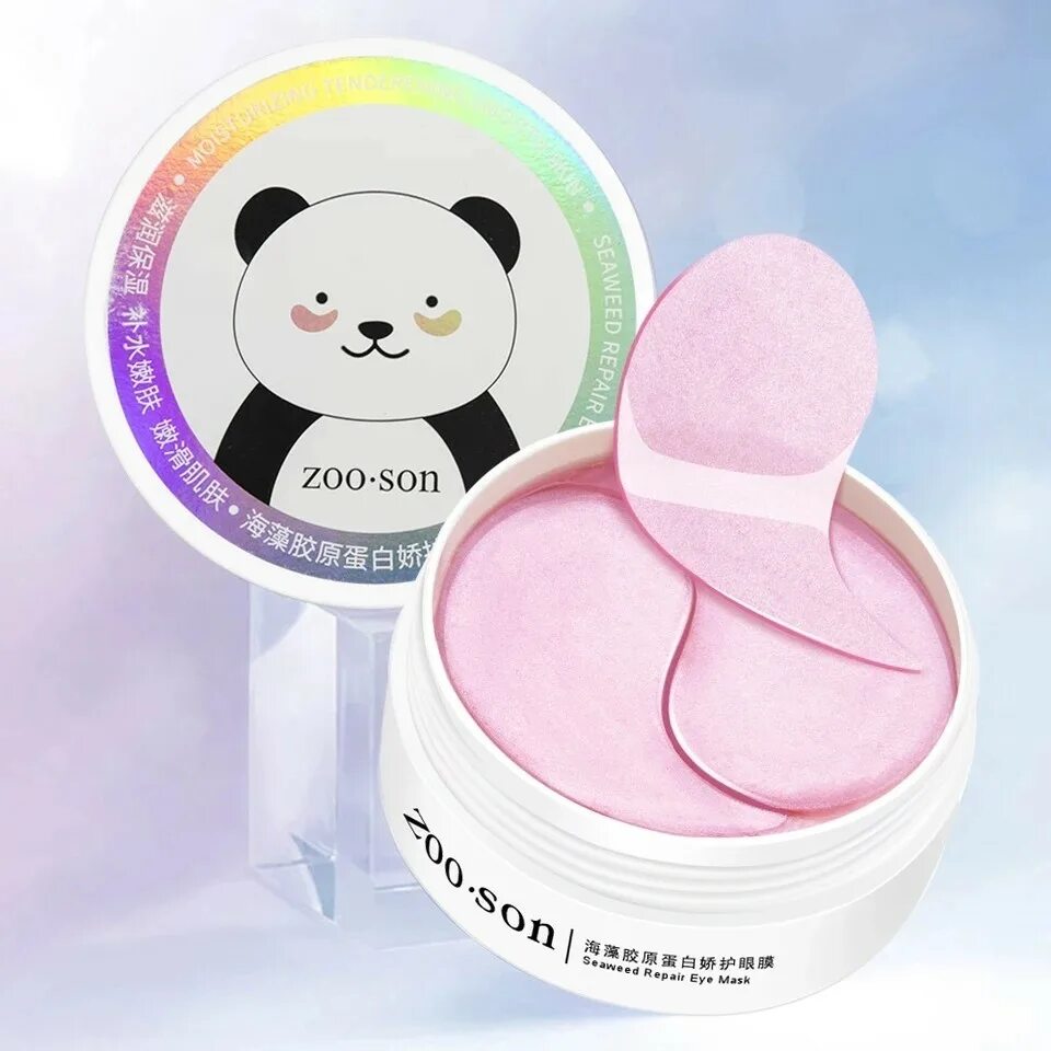 Патчи панда. Гидрогелевые патчи panda zoo son с водорослями 60 шт. zoo son panda патчи. гидрогелевые патчи с морскими водорослями zoo son panda 60шт. zoo son seaweed collagen eye mask.