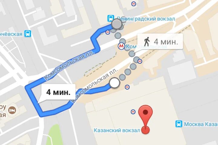 Ленинградский и казанский вокзал москва расстояние