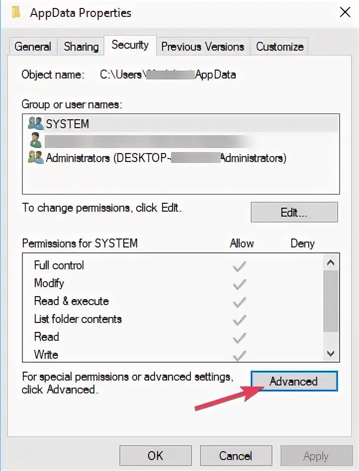 Username appdata