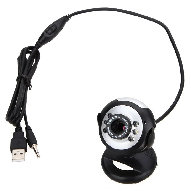 USB 6 led 1.3m clip webcam веб-камера с микрофоном Mic. Мини веб камера USB 2.0. PC Camera USB 2.0 5.0 Megapixel с подсветкой. USB 300k 6 светодиодных веб-камера.