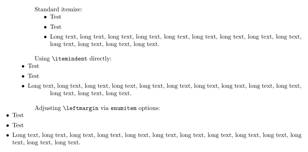 Long text in english. Поля списка latex leftmargin. How to change indentation in array latex.