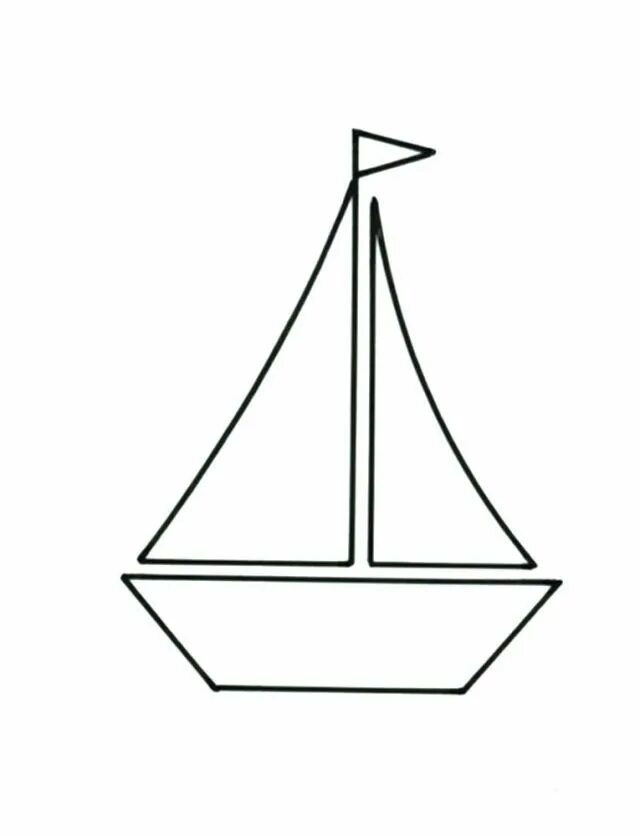 Трафарет парусника для детей. Трафарет "кораблик". Трафарет кораблика для аппликации. Кораблик шаблон для вырезания. Раскраска.