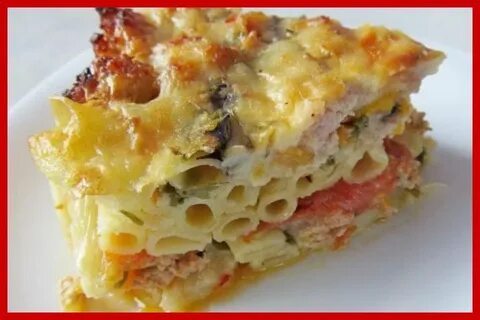 Запеканка из макарон и куриного филе