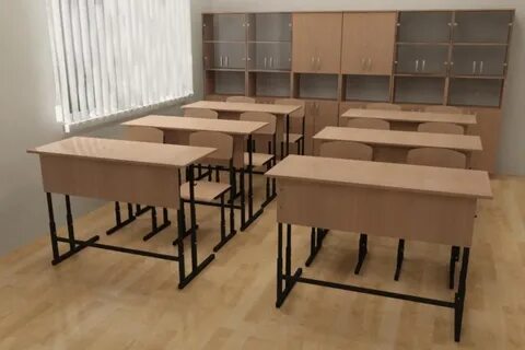 Парта и стул в классе