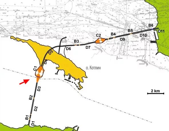 Финский залив от Ленинграда до Кронштадта 1:25K% Gulf of Finland near St. Peters