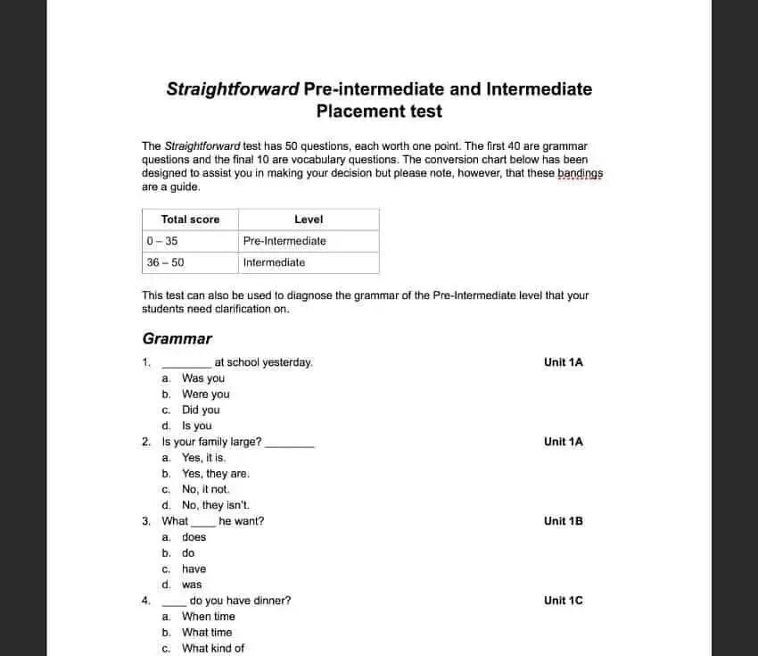 Pre-Intermediate Test 1 ответы. English Grammar and Vocabulary Test i total English pre-Intermediate /Units 1-4 тест. Solutions тест 2 pre Intermediate. Pre Intermediate Test 3 ответы.