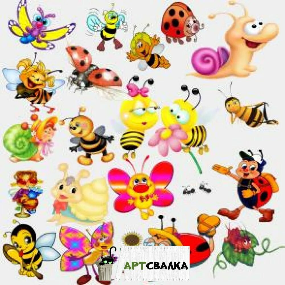 Коровка пчела. Мультяшные насекомые. Мультяшки на прозрачном фоне. Пчела мультяшная. Насекомые мультяшные для детей.