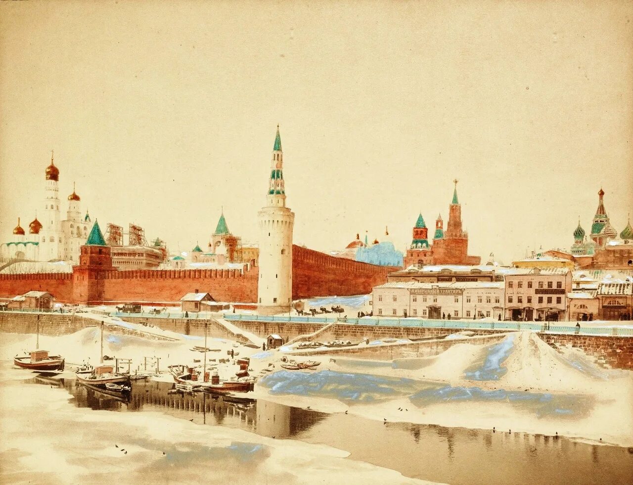 Москва река основная мысль. Картина Кремль„река, но во девичий. Вид на Кремль зимой Суриков.