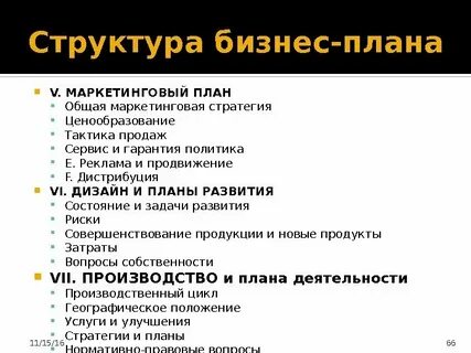 Реализация бизнес плана