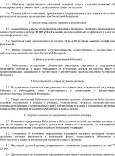 Образец трудового договора 2023