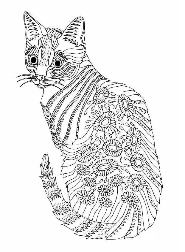Антистресс кошачий. Рисунки для раскрашивания сложные. Раскраски антистресс кошки. Мандала животные. Раскраска. Котики.