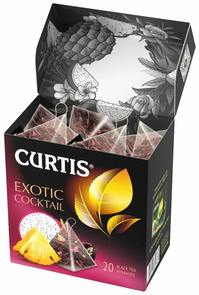 Curtis cocktail. Curtis exotic Cocktail чай. Кертис чай черный в пирамидках. Чай Кертис питахайя. Кертис чай манго питахайя.