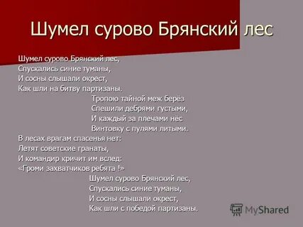 Шумел суровый
