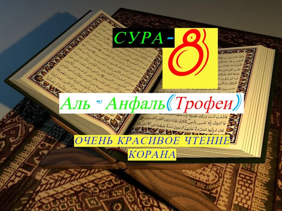 Сура Аль Анфаль. Сура трофеи. Сура 8 трофеи.