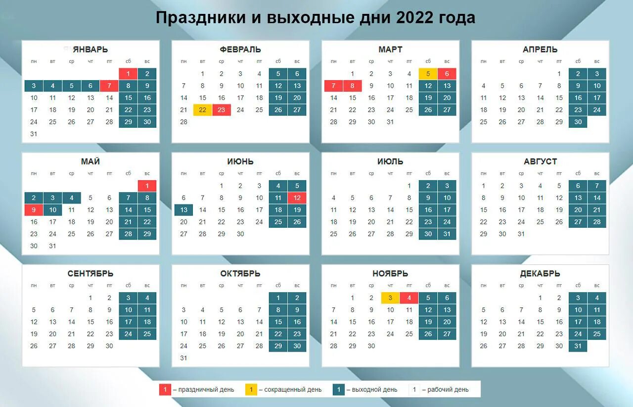 Праздничные дни в 2022 году в России календарь. Календарь выходных и праздничных дней на 2022 год в России. Производственный календарь 2022 года с праздничными днями и выходными. Календарь рабочих дней в 2022 году в России.