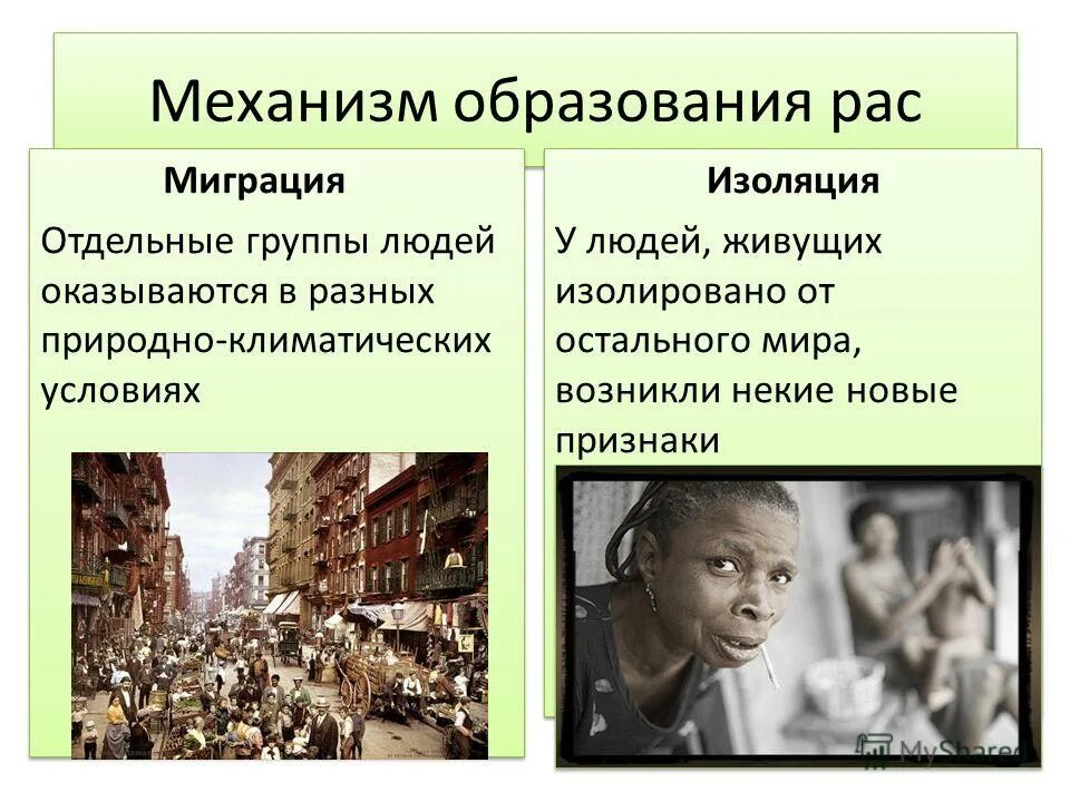 Появление различных