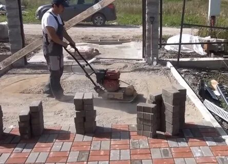 Выравнивание тротуарной плитки