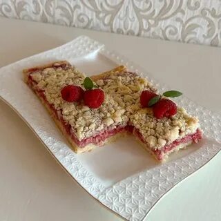 Песочный пирог малина с творогом