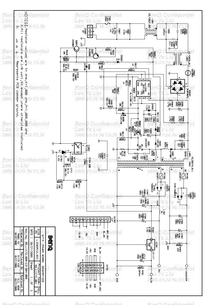 BENQ 4H.0BH02.A00 G900 PSU SCH Service Manual download, schematics, eeprom, repa
