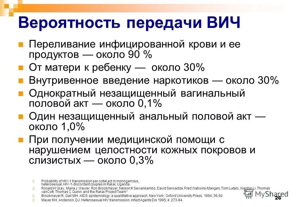 Можно заразиться вич если принимает партнер