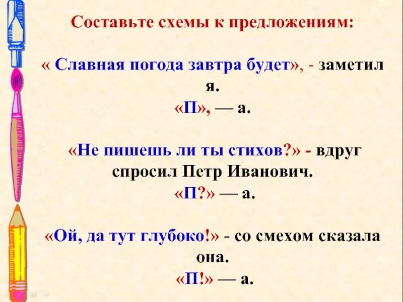 Как составить схему прямой речи 5 класс. 5 Прямых предложений с схемой. А П предложение по схеме. Схема предложения с прямой речью 5 класс.