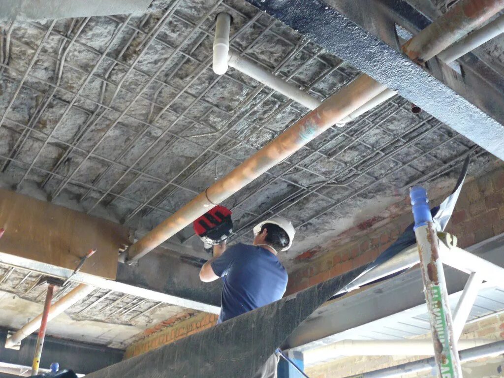 Реставрация плит. Восстановление плит перекрытия снизу. Усиление строительных конструкций. Потолок из плит перекрытия. Усиление ж/б конструкций.