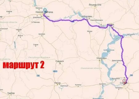 Саранск ульяновск расстояние в км на машине