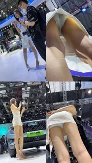 2023 上 海 车 展 抄 底 美 女 长 腿 车 模 们 的 裙 底 完 整 版.