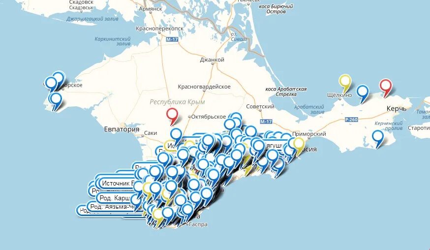 Родники Крыма источники на карте. Родники Крыма на карте. Минеральные воды Крыма карта. Карта родников Крыма.
