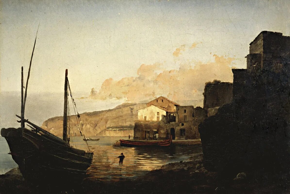 малая гавань. сильвестр феодосиевич щедрин (1791-1830) «терраса, увитая виноградом»,. сильвестр феодосиевич щедрин малая гавань в сорренто. сильвестр щедрин сорренто. сильвестр щедрин окрестности сорренто.