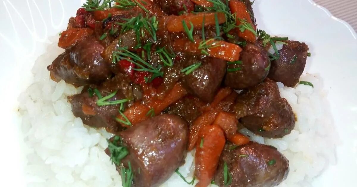 Рецепт подлива с сердечками