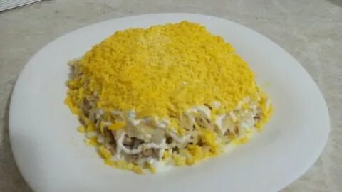 Мимоза салат с консервой и рисом