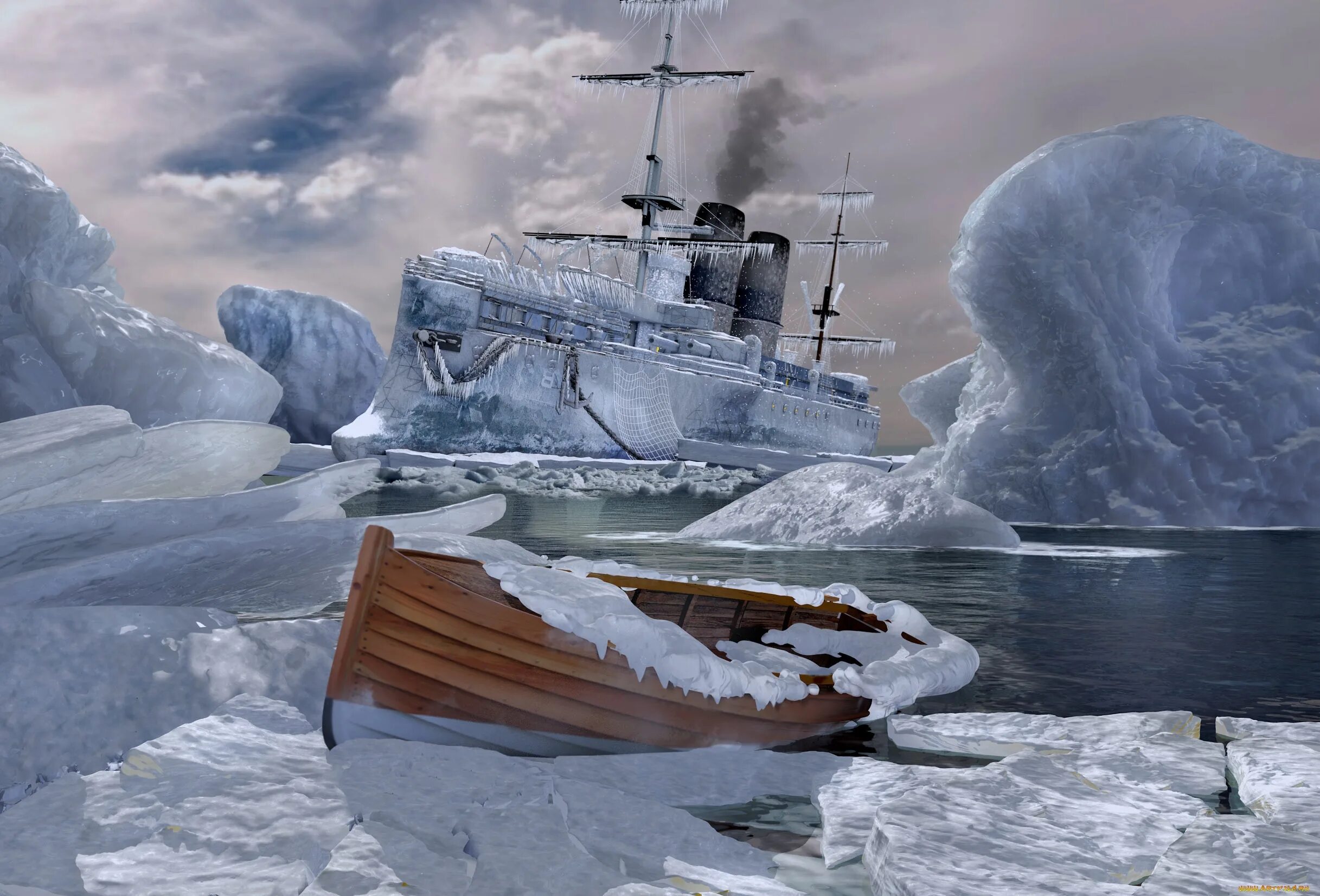 Ледокол в Антарктиде. Северный Ледовитый океан ледокол. Айсберги Антарктиды и корабли. Игра сокровища антарктиды