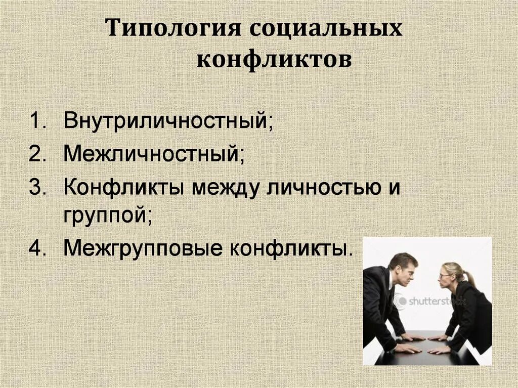 Неизбежность социальных конфликтов в обществе. Типология социальных конфликтов. конфликты в межличностных отношениях. типология и виды социальных конфликтов. межличностные и межгрупповые конфликты.