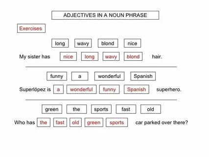 Match the adjectives to the nouns
